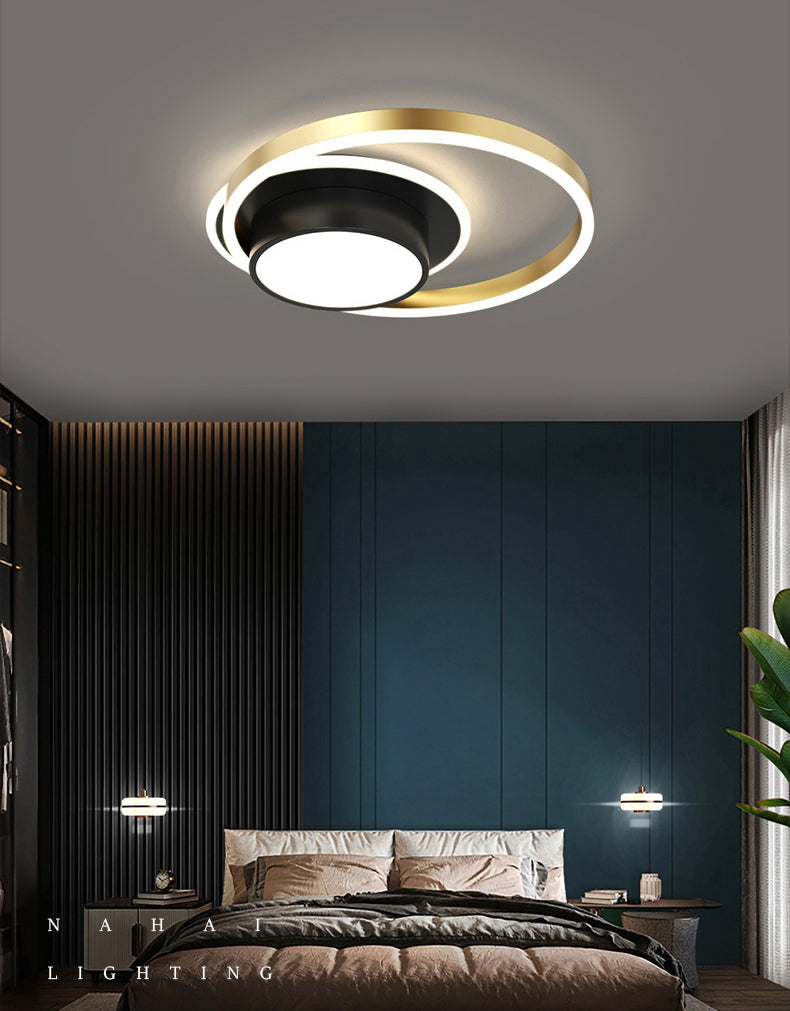 Acrylic Contemporary Style LED Ceiling Light Minimalism Aluminum Nordic Style Flush Mount Lighting Fixture in Gold