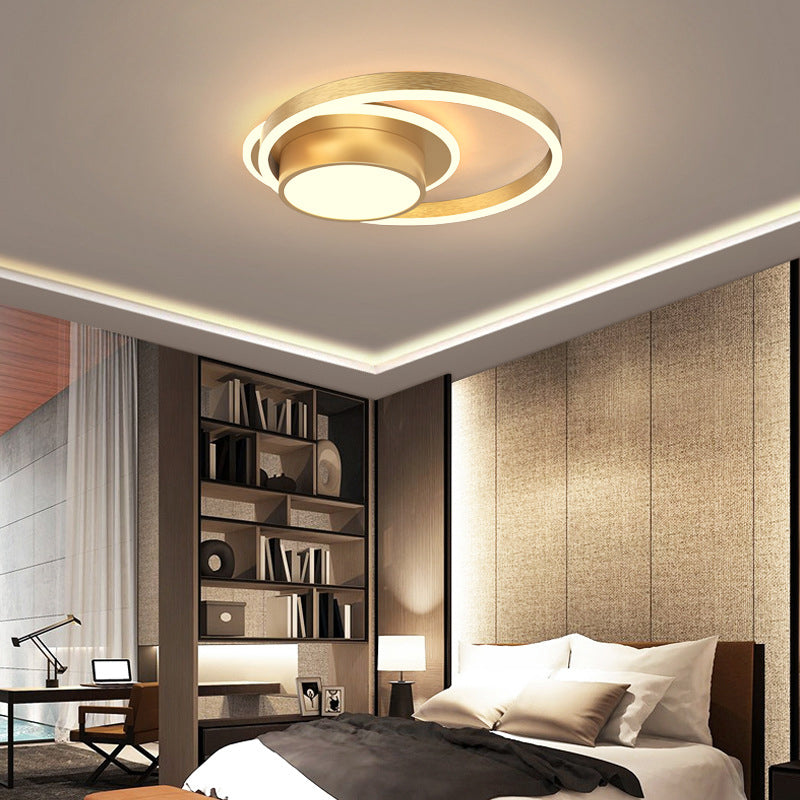 Ronde eenvoud ontwerp aluminium LED plafondlamp moderne stijl slaapkamerverlichting in goud