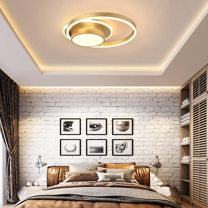 Ronde eenvoud ontwerp aluminium LED plafondlamp moderne stijl slaapkamerverlichting in goud