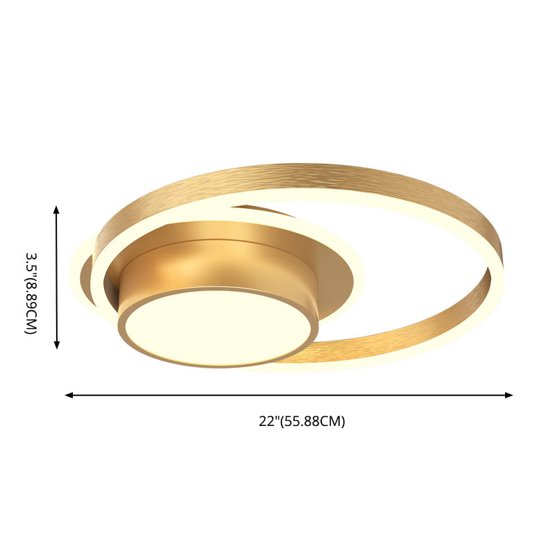 Ronde eenvoud ontwerp aluminium LED plafondlamp moderne stijl slaapkamerverlichting in goud