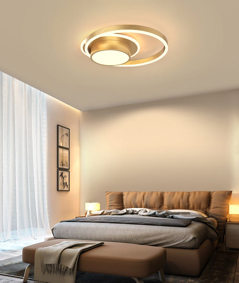 Ronde eenvoud ontwerp aluminium LED plafondlamp moderne stijl slaapkamerverlichting in goud