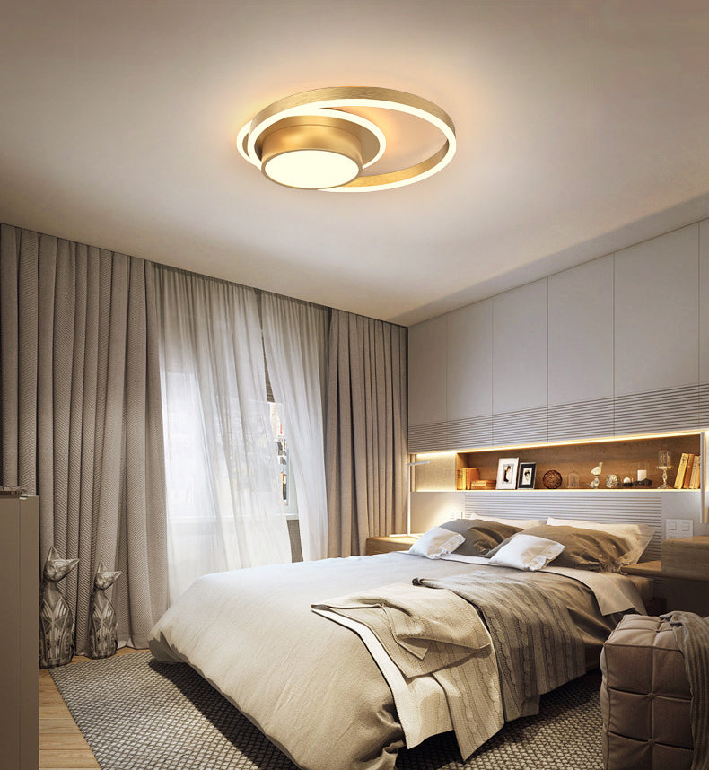 Ronde eenvoud ontwerp aluminium LED plafondlamp moderne stijl slaapkamerverlichting in goud