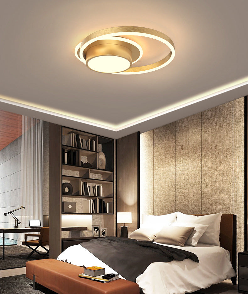 Ronde eenvoud ontwerp aluminium LED plafondlamp moderne stijl slaapkamerverlichting in goud