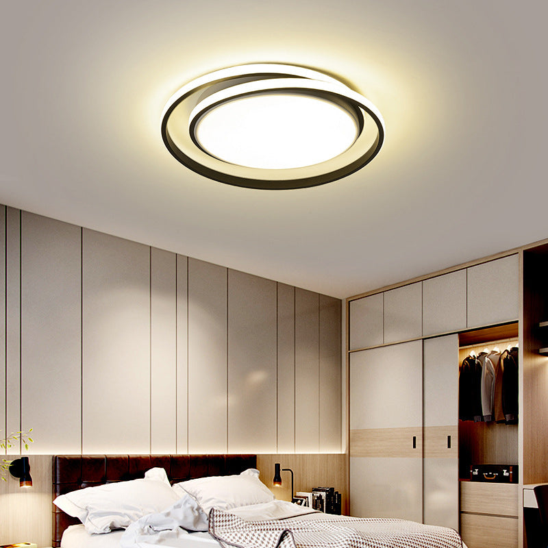 Concentric Circle Minimalism Acrylic LED Ceiling Light Nordic Style Aluminum Alloy Flushmount Lighting Fixture for Dining Room