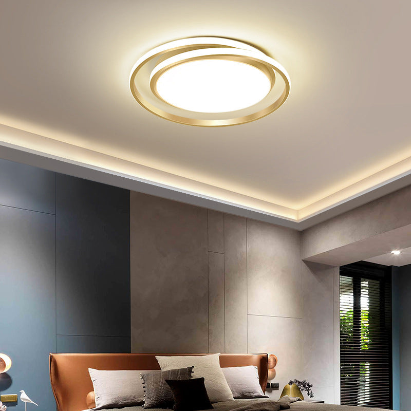Concentric Circle Minimalism Acrylic LED Ceiling Light Nordic Style Aluminum Alloy Flushmount Lighting Fixture for Dining Room