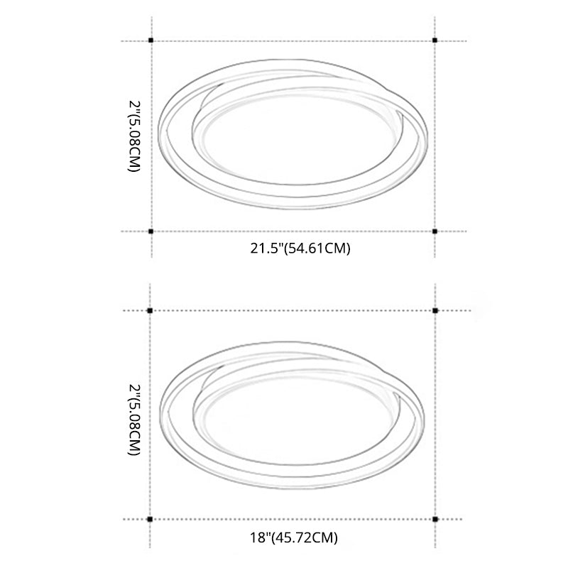 Concentric Circle Minimalism Acrylic LED Ceiling Light Nordic Style Aluminum Alloy Flushmount Lighting Fixture for Dining Room