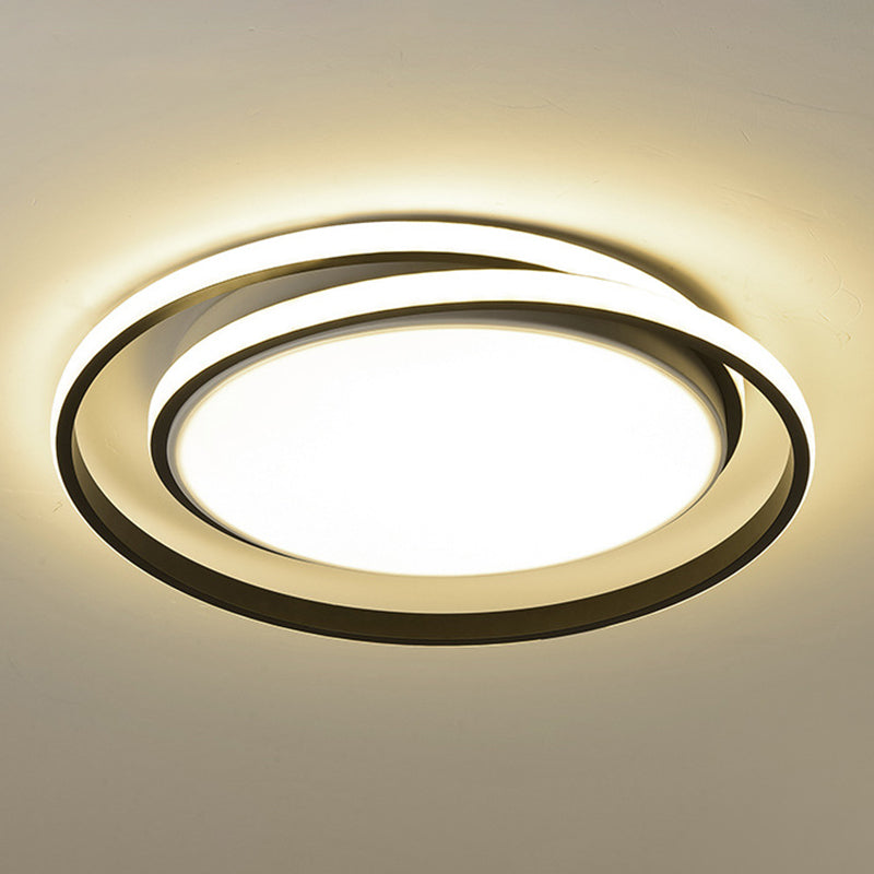 Concentric Circle Minimalism Acrylic LED Ceiling Light Nordic Style Aluminum Alloy Flushmount Lighting Fixture for Dining Room