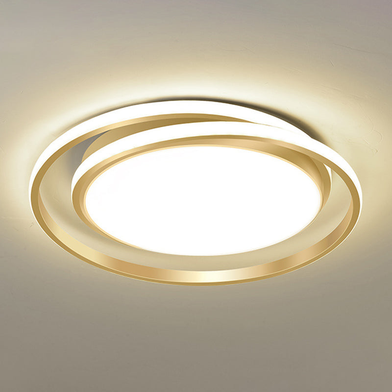 Concentric Circle Minimalism Acrylic LED Ceiling Light Nordic Style Aluminum Alloy Flushmount Lighting Fixture for Dining Room