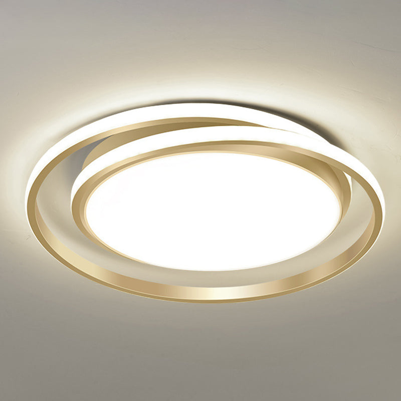 Concentric Circle Minimalism Acrylic LED Ceiling Light Nordic Style Aluminum Alloy Flushmount Lighting Fixture for Dining Room