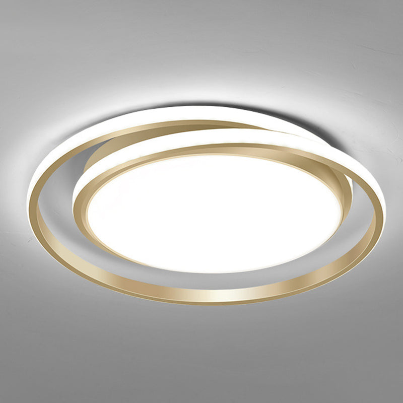 Concentric Circle Minimalism Acrylic LED Ceiling Light Nordic Style Aluminum Alloy Flushmount Lighting Fixture for Dining Room