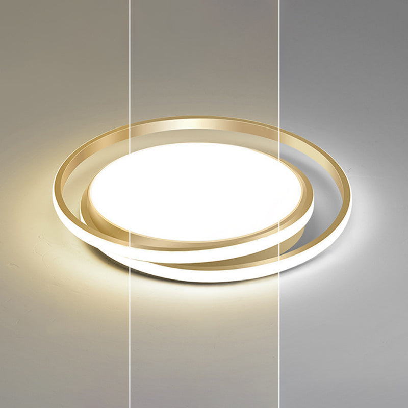 Concentric Circle Minimalism Acrylic LED Ceiling Light Nordic Style Aluminum Alloy Flushmount Lighting Fixture for Dining Room