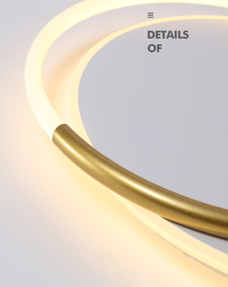 Nordic Minimalist Circles LED Plafondlamp Metal+Acryl Ring Creatief Ontwerp Verlichting Fixture in Goud