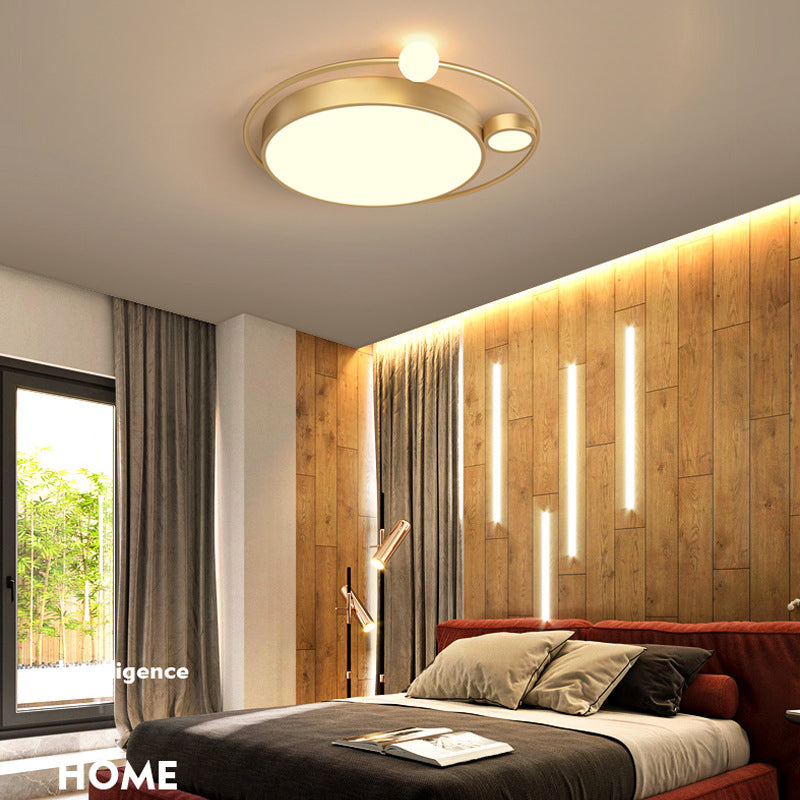 3-Lights Simplicity Acrylic Flushmount Light Metal Circular Line Design Modern Lighting Fixture