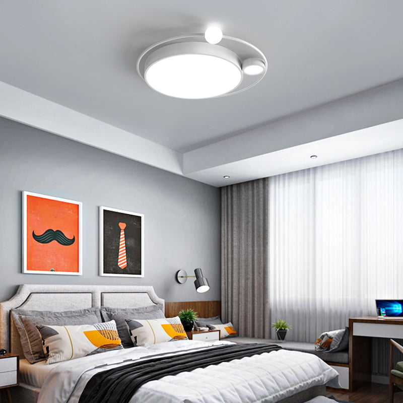 3-Lights Simplicity Acrylic Flushmount Light Metal Circular Line Design Modern Lighting Fixture