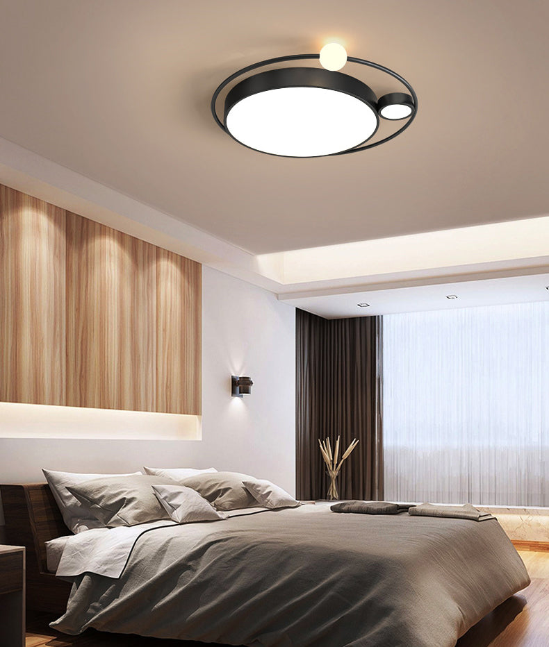 3-Lights Simplicity Acrylic Flushmount Light Metal Circular Line Design Modern Lighting Fixture