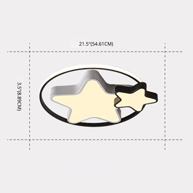 Dubbele Pentagram Acryl LED Plafond Licht Kinderen Kamer Creatief Flush-mount Verlichting