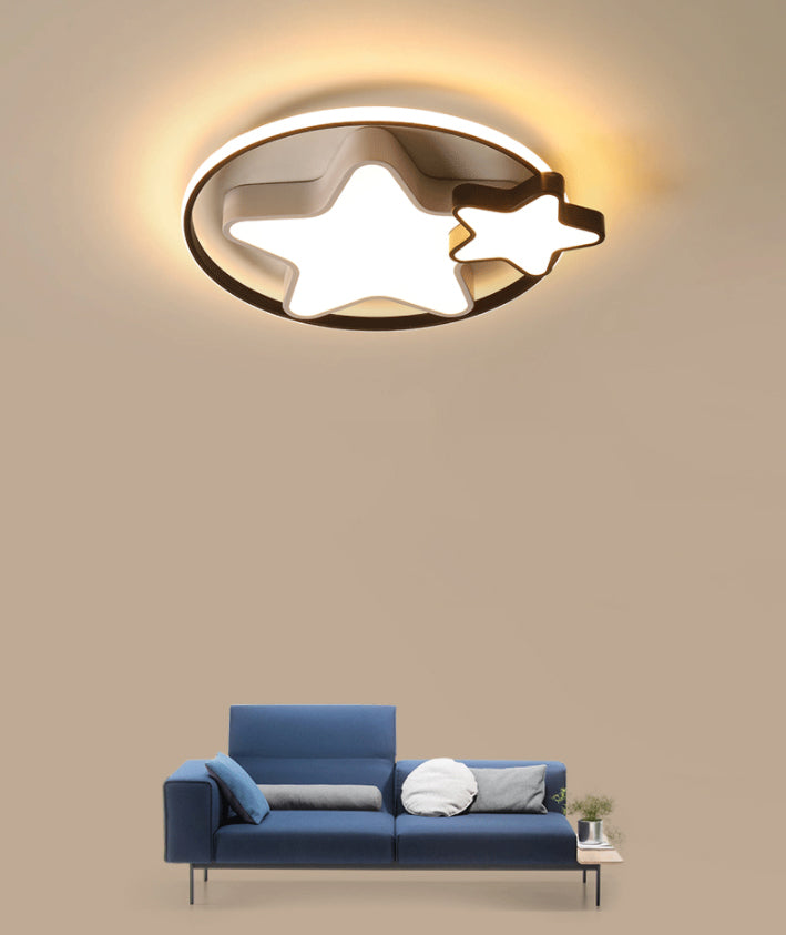 Dubbele Pentagram Acryl LED Plafond Licht Kinderen Kamer Creatief Flush-mount Verlichting