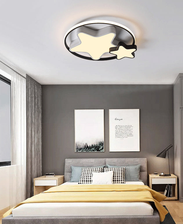 Dubbele Pentagram Acryl LED Plafond Licht Kinderen Kamer Creatief Flush-mount Verlichting