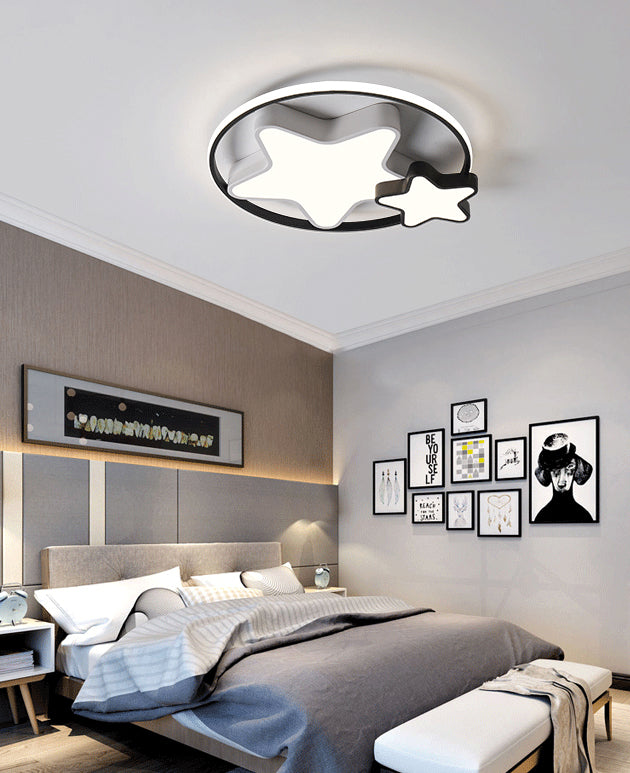 Dubbele Pentagram Acryl LED Plafond Licht Kinderen Kamer Creatief Flush-mount Verlichting