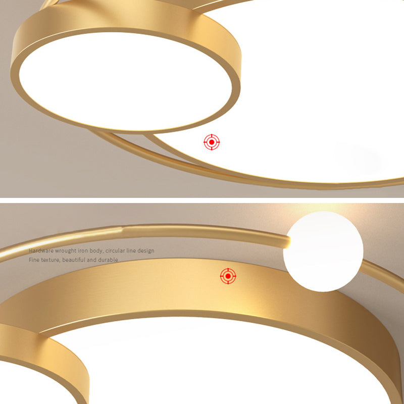 Scandinavische stijl slaapkamer LED-verlichtingsarmatuur 3-lichts creatieve ronde huis decoratieve plafondlamp