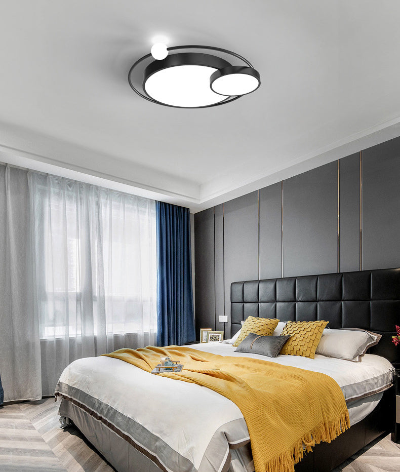 Nordic Style Bedroom LED Lighting Fixture 3-Lights Creative Round Home Decorative Ceiling Light