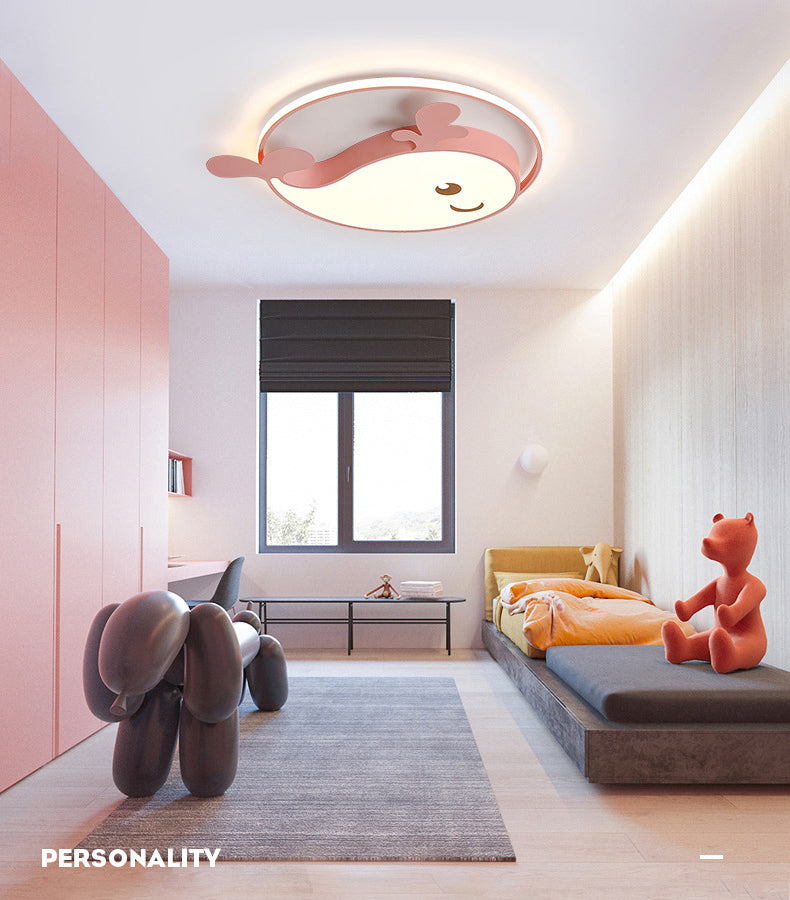 Cute Cartoon Whale Acrylic LED Ceiling Light Eye Protection Kindergarten Lighting Fixture for Girls Boys Room
