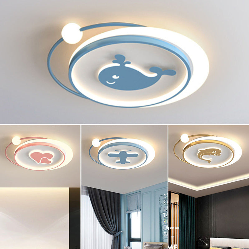 LED Flush Mount Ceiling Light Cartoon Acrylic Ceiling Mount Chandelier for Bedroom