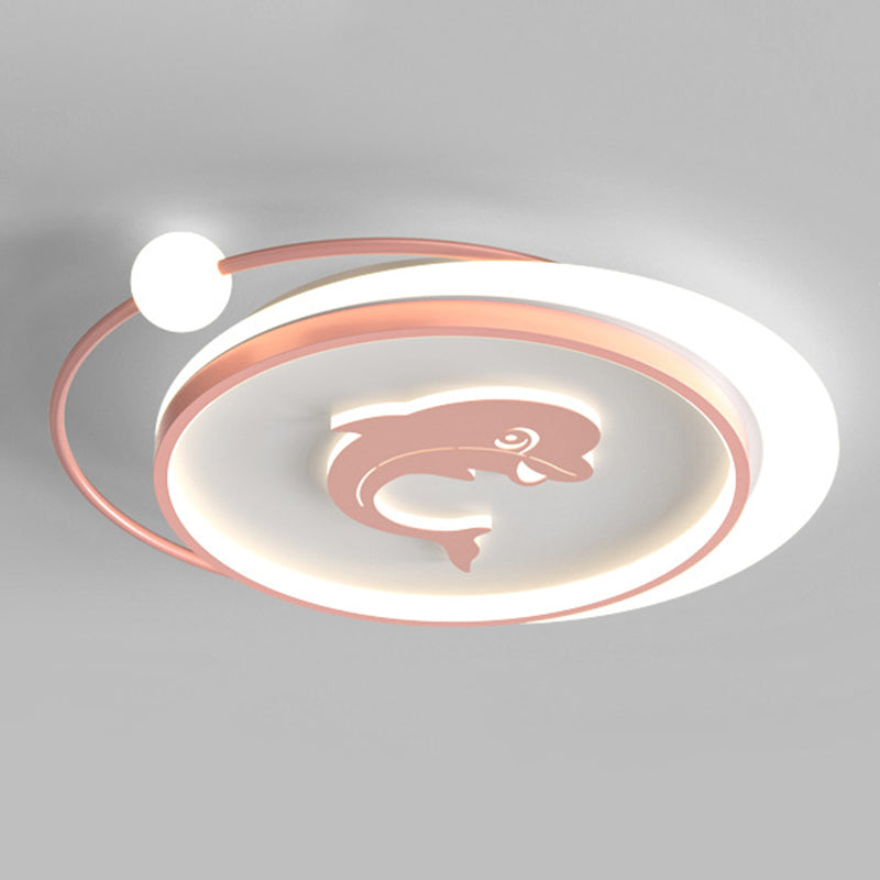 LED Flush Mount Ceiling Light Cartoon Acrylic Ceiling Mount Chandelier for Bedroom