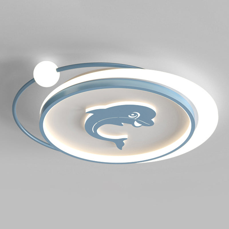 LED Flush Mount Ceiling Light Cartoon Acrylic Ceiling Mount Chandelier for Bedroom