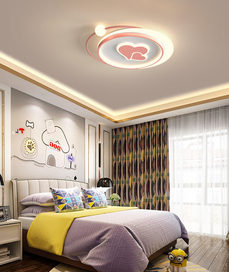 LED Flush Mount Ceiling Light Cartoon Acrylic Ceiling Mount Chandelier for Bedroom