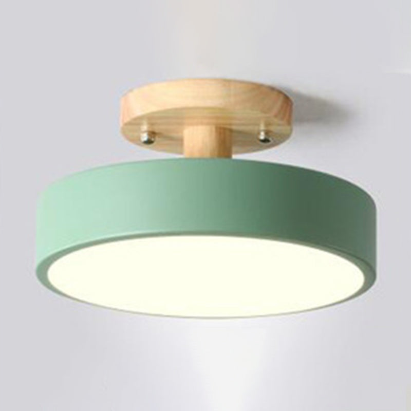 Lámpara de techo semi empotrada nórdica LED de metal con montaje semi empotrado para pasillo circular