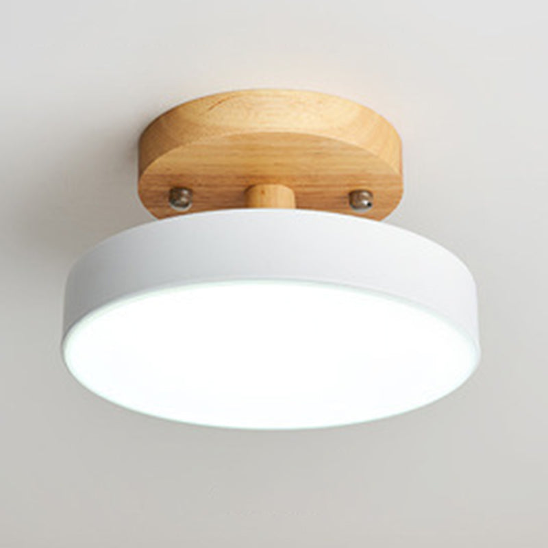 Lámpara de techo semi empotrada nórdica LED de metal con montaje semi empotrado para pasillo circular