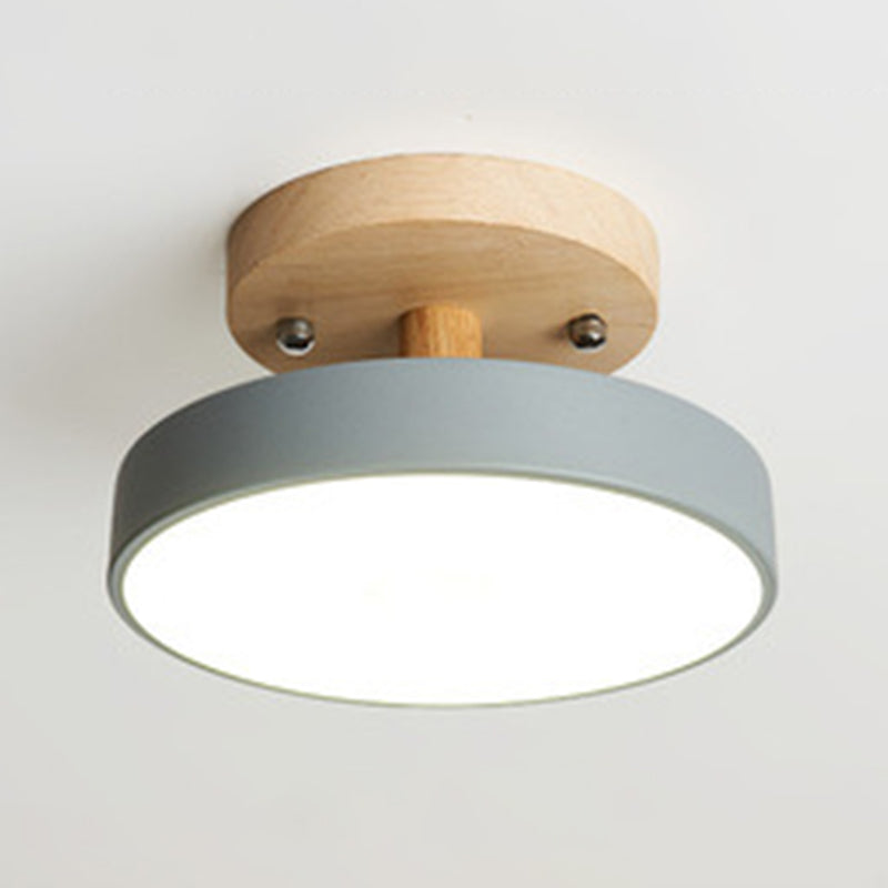 Lámpara de techo semi empotrada nórdica LED de metal con montaje semi empotrado para pasillo circular