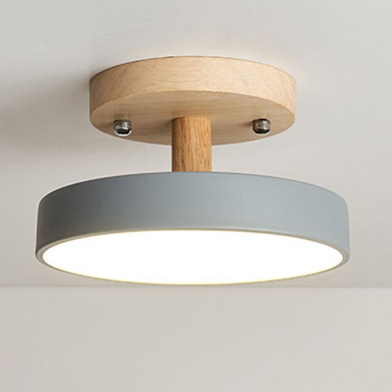 Lámpara de techo semi empotrada nórdica LED de metal con montaje semi empotrado para pasillo circular