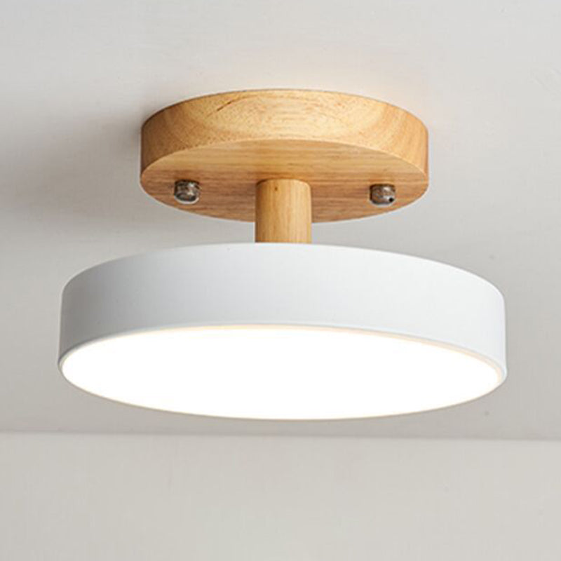 Lámpara de techo semi empotrada nórdica LED de metal con montaje semi empotrado para pasillo circular