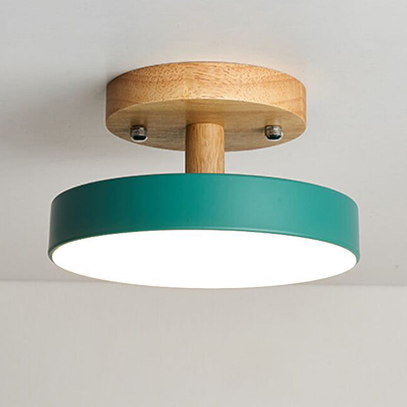 Lámpara de techo semi empotrada nórdica LED de metal con montaje semi empotrado para pasillo circular