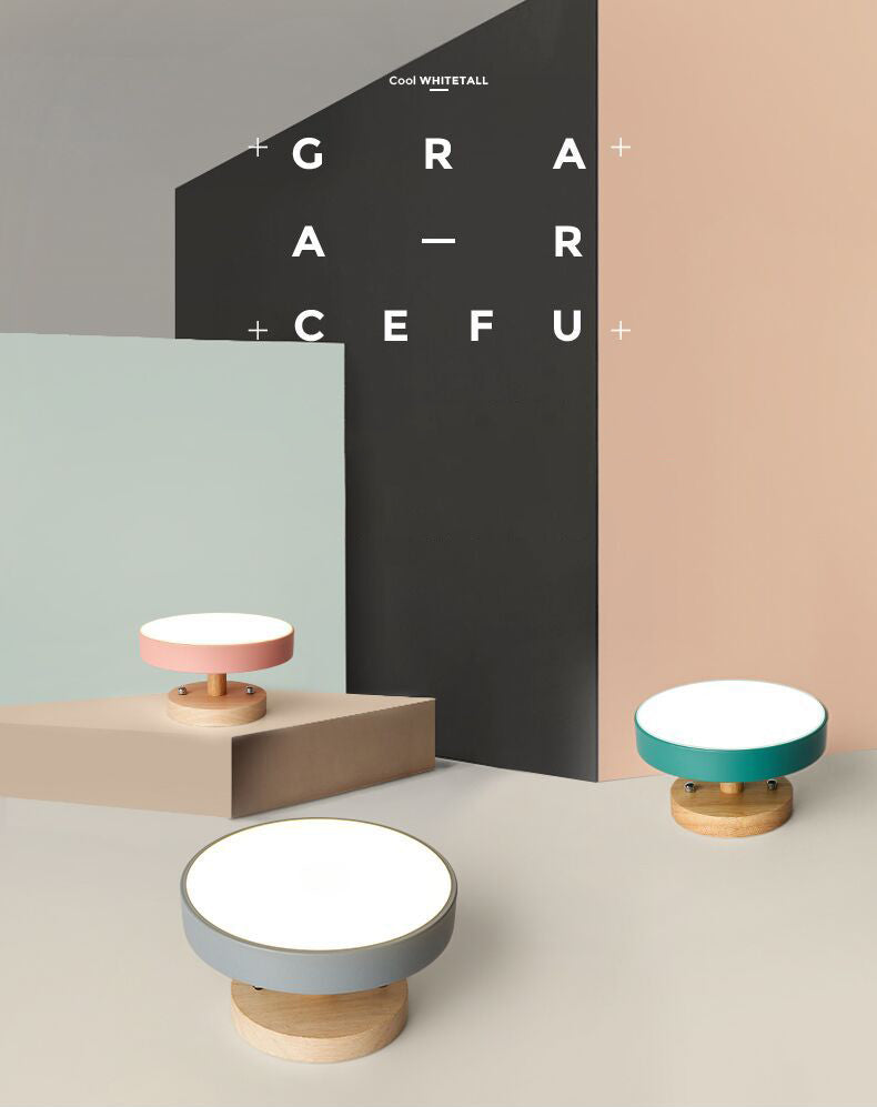 Lámpara de techo semi empotrada nórdica LED de metal con montaje semi empotrado para pasillo circular