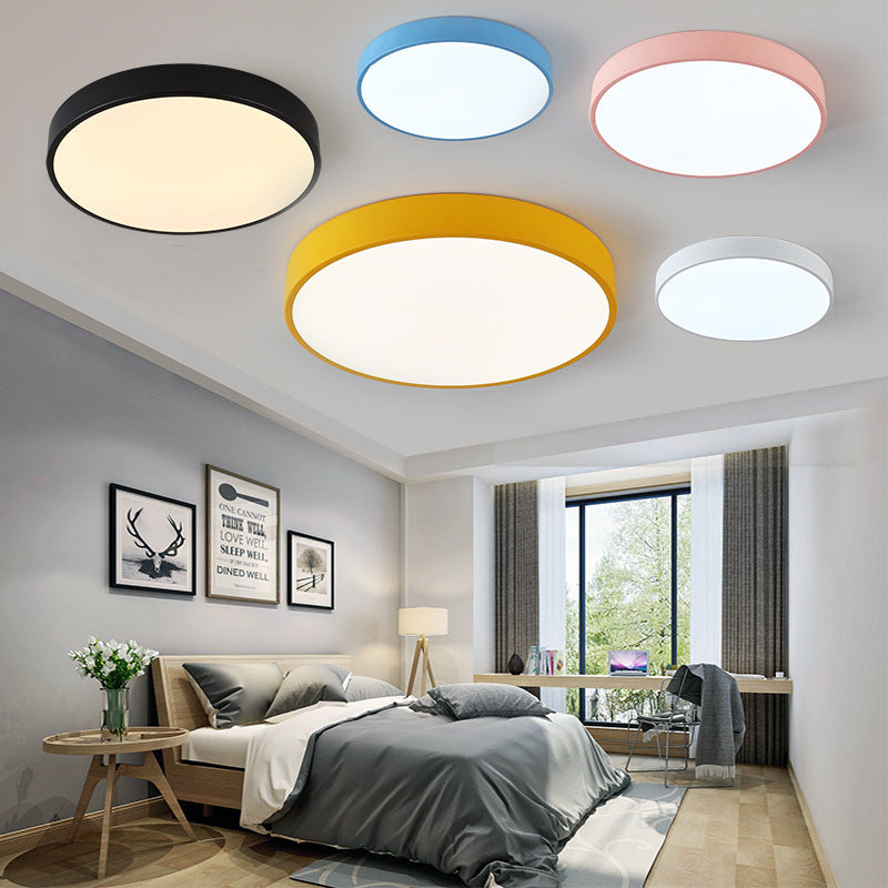 Circle Flush Mount Ceiling Lighting Fixture Nordic LED Metal Close to Ceiling Lighting