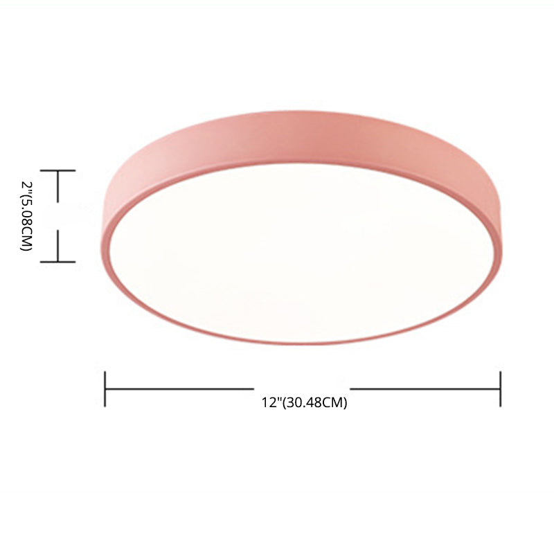 Circle Flush Mount Ceiling Lighting Fixture Nordic LED Metal Close to Ceiling Lighting