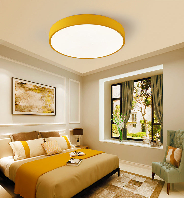 Circle Flush Mount Ceiling Lighting Fixture Nordic LED Metal Close to Ceiling Lighting