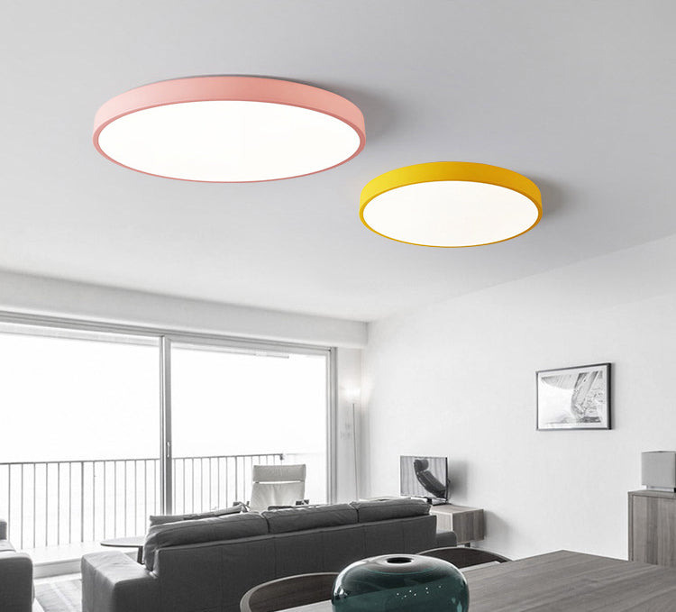 Circle Flush Mount Ceiling Lighting Fixture Nordic LED Metal Close to Ceiling Lighting