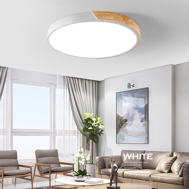 Metal Circular Flush Mount Light Fixture Macaron Style LED Flush Ceiling Light Fixture