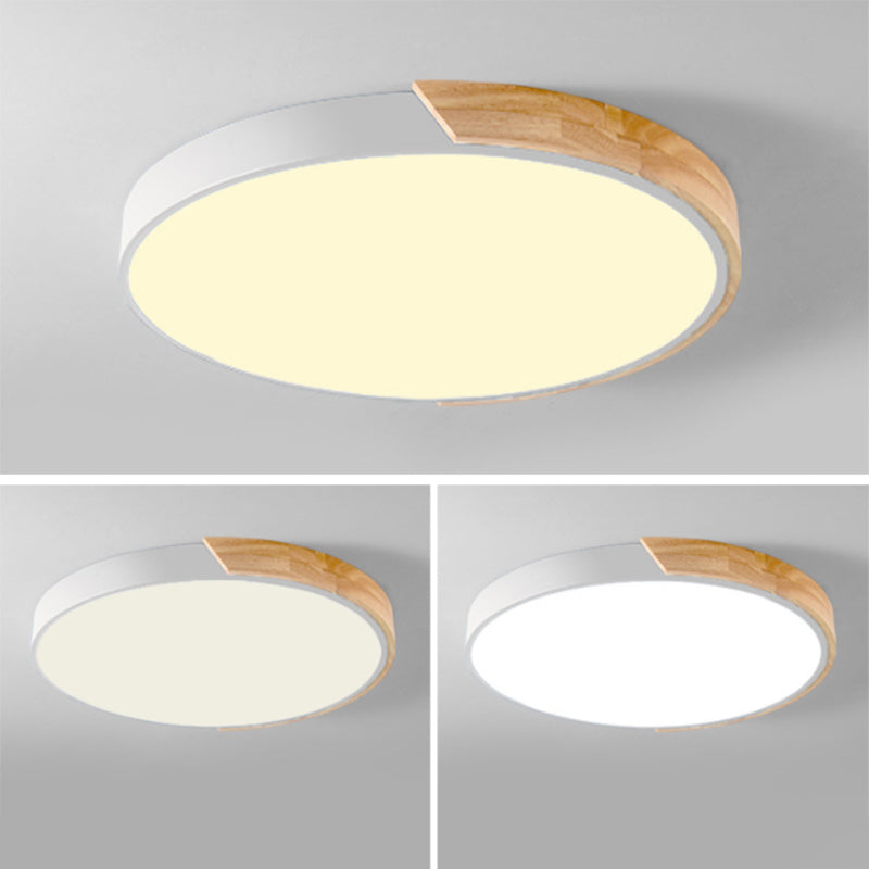 Metal Circular Flush Mount Light Fixture Macaron Style LED Flush Ceiling Light Fixture