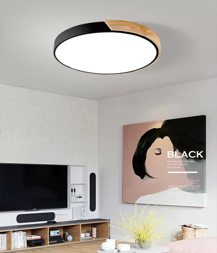 Metal Circular Flush Mount Light Fixture Macaron Style LED Flush Ceiling Light Fixture