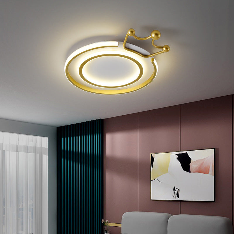 Crown Flush Mount Light 1 Light Aluminum Contemporary Flush Mount Spotlight for Children Bedroom