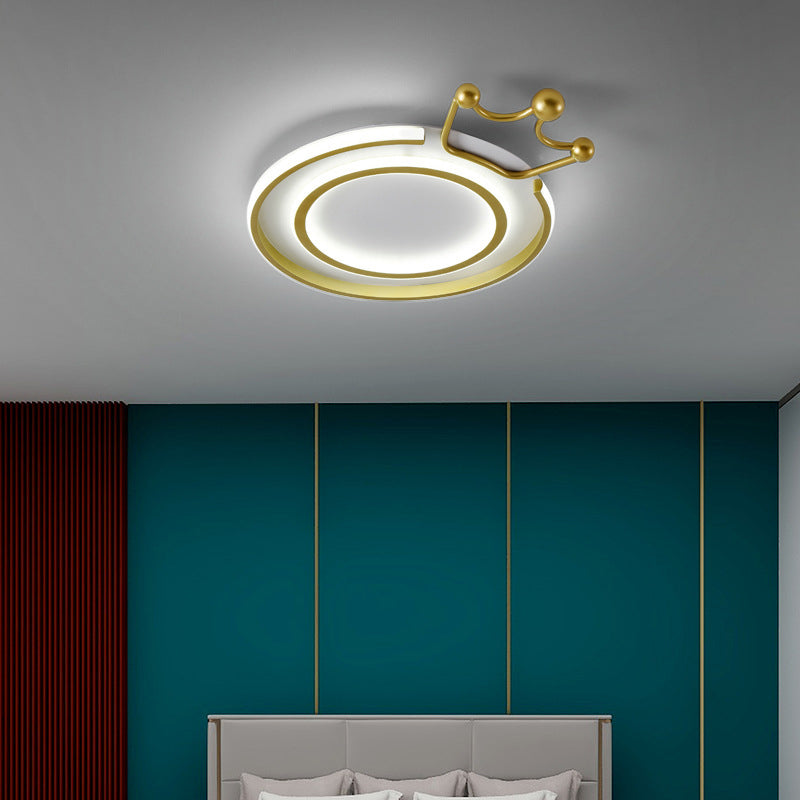 Crown Flush Mount Light 1 Light Aluminum Contemporary Flush Mount Spotlight for Children Bedroom