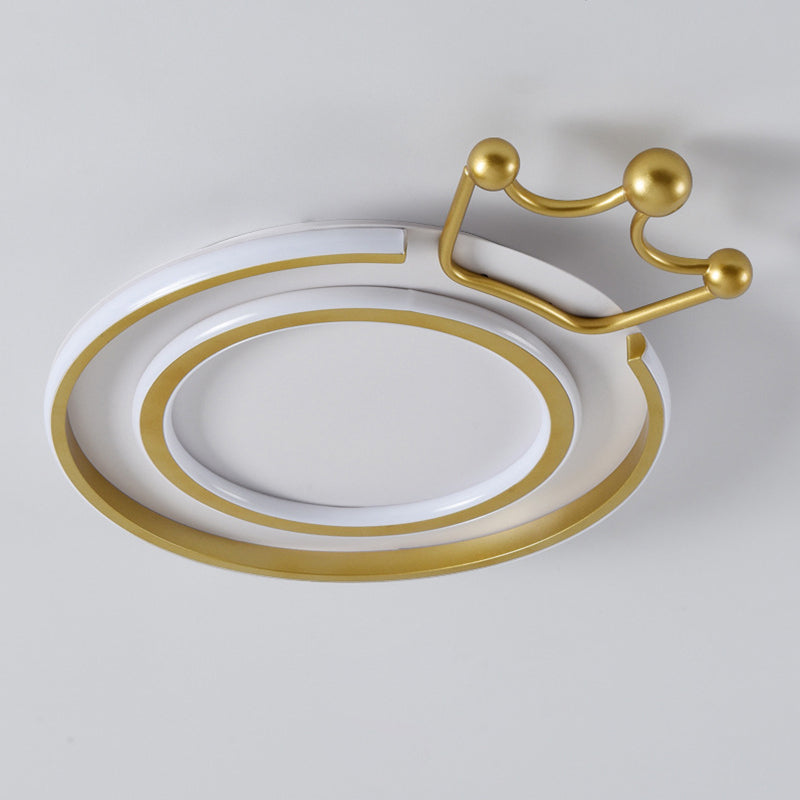 Crown Flush Mount Light 1 Light Aluminum Contemporary Flush Mount Spotlight for Children Bedroom