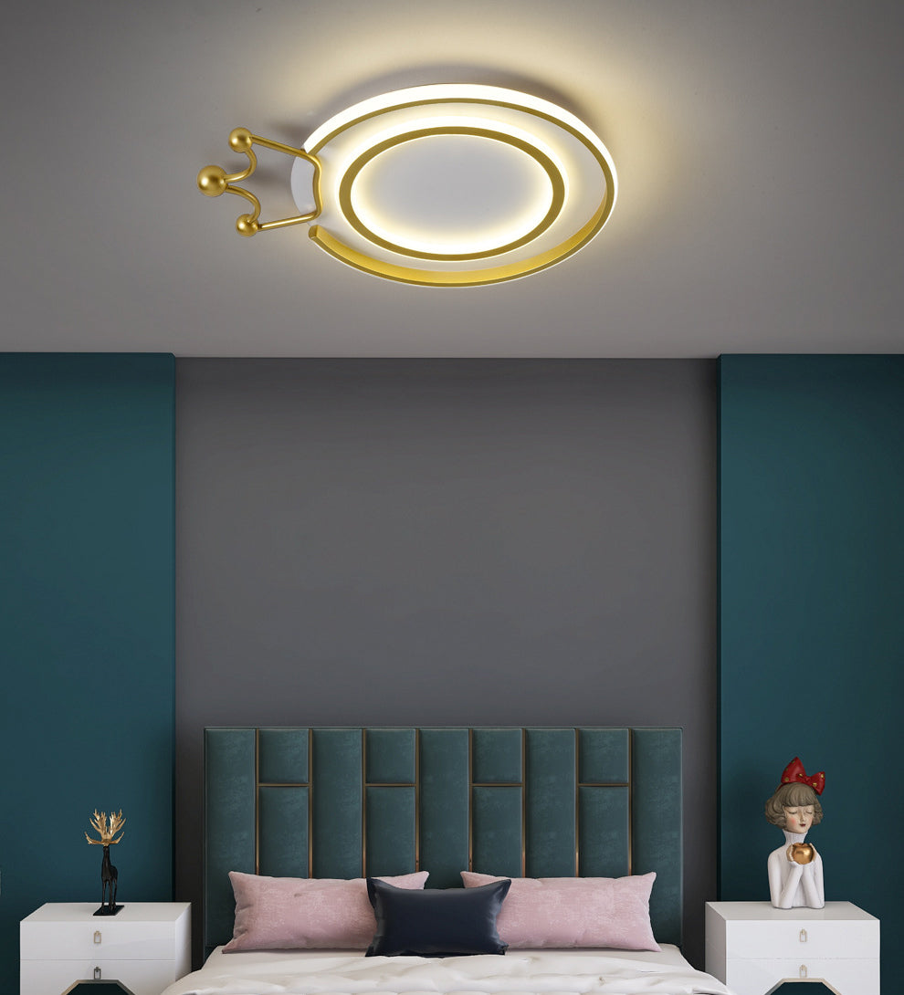 Crown Flush Mount Light 1 Light Aluminum Contemporary Flush Mount Spotlight for Children Bedroom