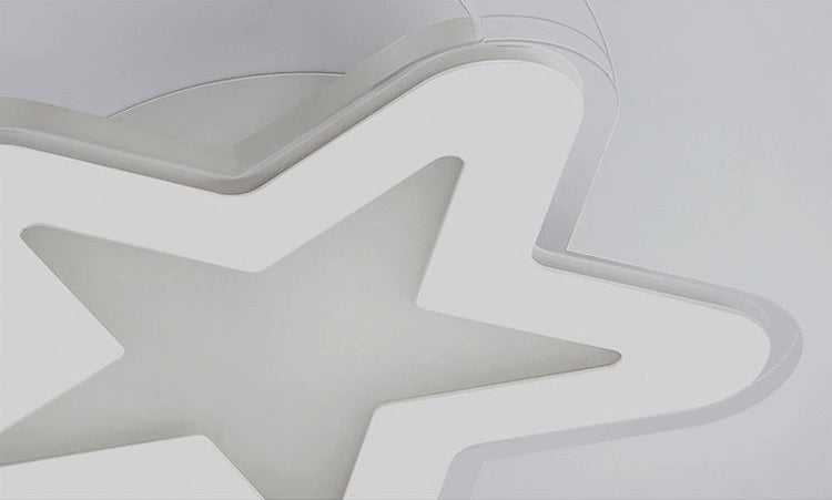 Moon And Star Flush Light 1 Light Acrylic Modern Flush Mount Ceiling Light Fixtures for Children Bedroom