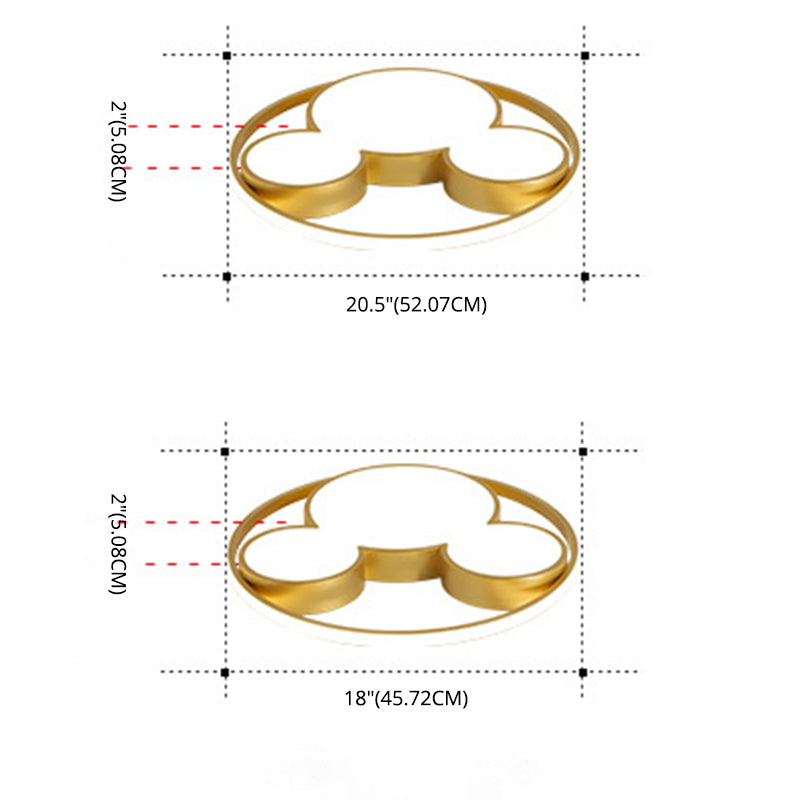 Luces de techo empotradas con forma de ratón, 1 luz, lámpara empotrada de acrílico con dibujos animados